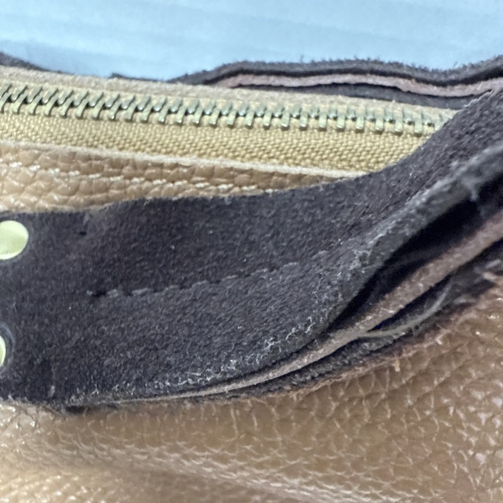 Jo Handbags Hobo Day Shopper Tan and Brown Pebbled Leather 17"x11"x4.5" - Picture 10 of 16